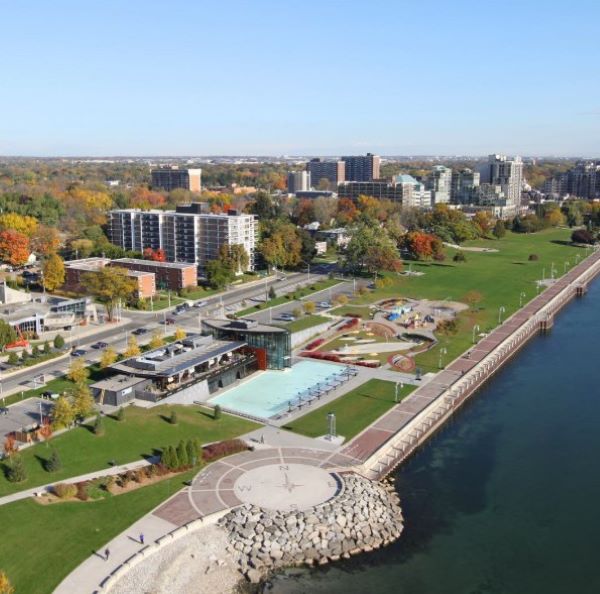 Burlington waterfront park with pool, playground, and Lake Ontario views Takeoff-Moving Toronto