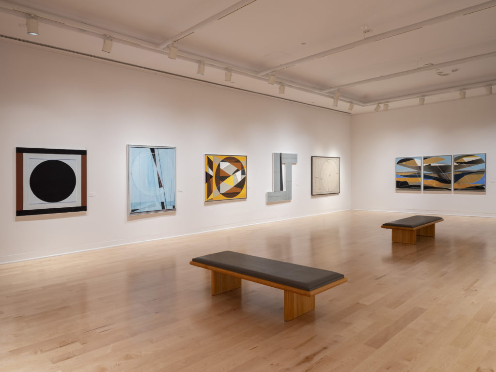 Abstract art exhibition in a modern gallery space Takeoff-Moving Toronto