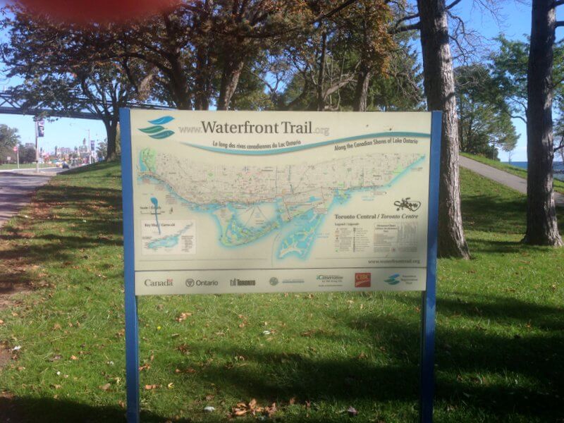 Waterfront Trail map showing Toronto and Lake Ontario shores Takeoff-Moving Toronto