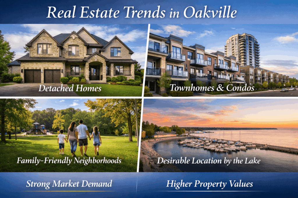 Oakville real estate trends: detached homes, townhomes, family neighborhoods, lakefront Takeoff-Moving Toronto
